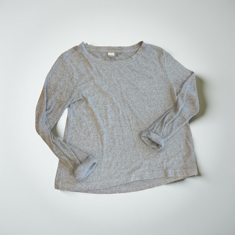 Roxy Heathered Gray Knit Thermal Long sleeve top